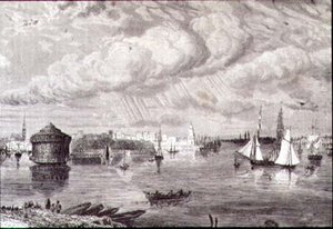 Puerto de Nueva York en la década de 1860 de Paul (after) Huet