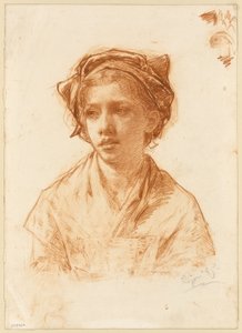 Busto de una Chica Campesina de Paul Adolphe Rajon
