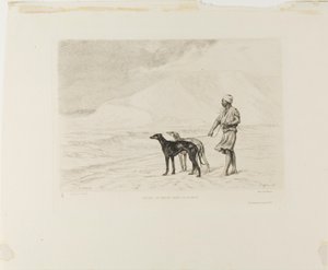 Relevo de perros en el desierto de Paul Adolphe Rajon