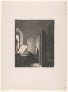 Rembrandt grabando en su estudio
Rembrandt en su estudio de Paul Adolphe Rajon