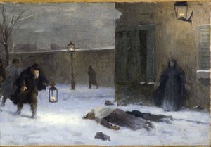 Croquis del despacho del prefecto en el Hôtel de Ville: La búsqueda de heridos durante el asedio de París en 1870 de Paul Albert Baudouin