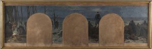 Boceto para el gabinete del Prefecto del Hôtel de Ville: Defensa exterior durante el sitio de París en 1870 de Paul Albert Baudouin