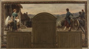 Boceto para el ayuntamiento de Saint-Maur-des-Fossés: Maternité et Patrie - La défense de la Patrie, en 1883 (óleo sobre lienzo (armadura))