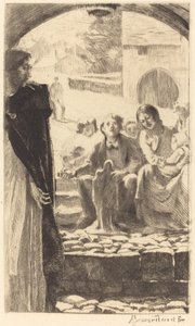 Pierre copia la Virgen del portal de la iglesia de Marly, 1885 de Paul Albert Besnard