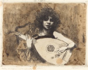 La Tañedora de laúd, 1922 de Paul Albert Besnard