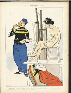 Ilustración de Paul Balluriau (1860-1917) en Le Rire, 03/08/07 - Villegiaturas - Arte - Pintores artistas, Modelo (que posa) de Paul Balluriau