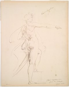 Estudio de Apolo para Marsyas recto, Cara de perfil verso, finales de los años 1860