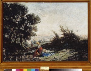 Lavandera en el arroyo de Paul Camille Guigou