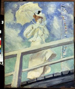 Mujer de blanco. Pintura de Paul Cesar Helleu (1859-1927). Óleo sobre lienzo Impresionismo. Tamaño: 82x66cm. Museo Pushkin, Moscú de Paul Cesar Helleu