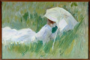 Retrato de Madame Helleu, esposa del pintor, en el césped de Paul Cesar Helleu