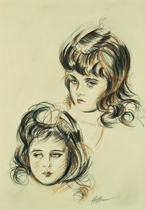 Dos Estudios de Ellen, la Hija del Artista de Paul Cesar Helleu
