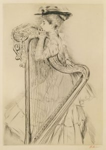 Mujer con arpa de Paul Cesar Helleu