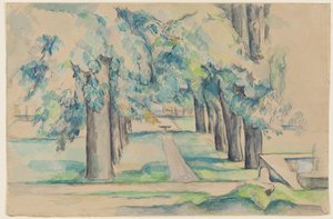 Avenida de castaños en el Jas de Bouffan, c.1878-90 (acuarela) de Paul Cézanne