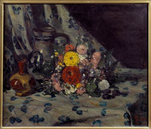 Ramo con dalia amarilla de Paul Cézanne