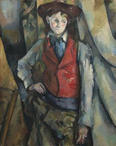 Niño con Chaleco Rojo de Paul Cézanne