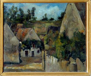 Carrefour de la rue Remy en Auvers sur Oise (Auvers-sur-Oise) Pintura de Paul Cezanne (1839-1906) 1873 de Paul Cézanne