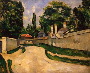 Casas a lo largo de un camino, c.1881 de Paul Cézanne