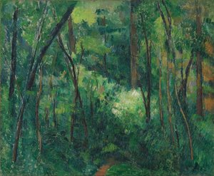 Interior de un bosque de Paul Cézanne