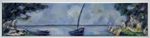 La barca y las bañistas de Paul Cézanne