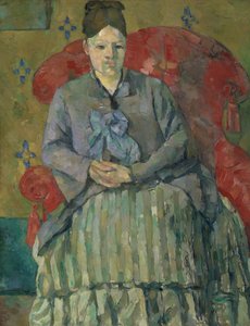 Madame Cézanne en un sillón rojo