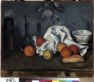 Naturaleza muerta con frutas. Pintura de Paul Cézanne (1839-1906) de Paul Cézanne