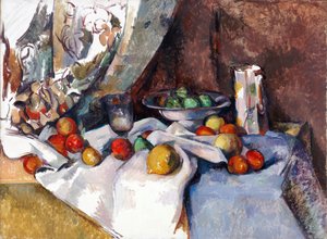 Naturaleza muerta con manzanas. Pintura de Paul Cezanne (1839-1906), óleo sobre lienzo de Paul Cézanne
