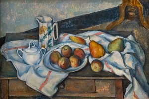 melocotones y peras de Paul Cézanne