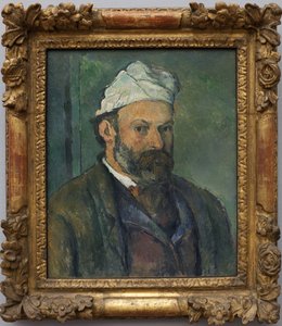 Autorretrato. Pintura de Paul Cézanne (1839-1906), óleo sobre lienzo alrededor de 1880. Arte francés de Paul Cézanne