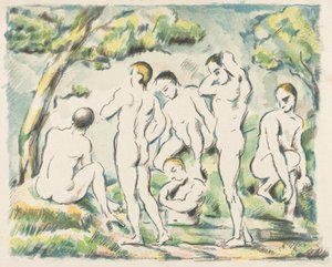 Las bañistas (plancha pequeña) de Paul Cézanne