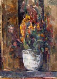 Jarrón de flores, c.1897-98 (óleo sobre lienzo) de Paul Cézanne