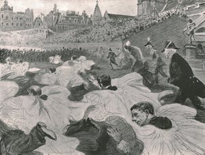 Con prisa por ver al Rey y la Reina salir de la Abadía, 1902 de Paul Charles Renouard