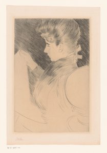 Retrato de una mujer desconocida leyendo de Paul César Helleu (signed by artist)