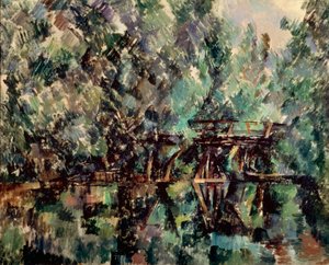 Un puente sobre un estanque de Paul Cézanne