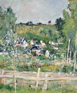 Una vista de Auvers-sur-Oise, La cerca, c.1873 de Paul Cézanne