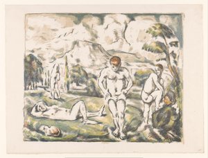 Bañistas en un paisaje de colinas
Les Grands Baigneurs
Baigneurs au reposer de Paul Cézanne