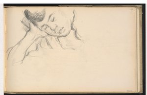 Figura Descansando la Cabeza en la Mano de Paul Cézanne