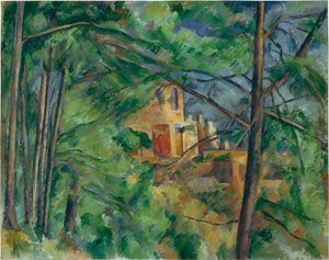 Español: Château Noir detrás de los árboles Château Noir detrás de los árboles de Paul Cézanne