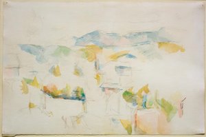 Paisaje montañoso en los alrededores de Aix-en-Provence de Paul Cézanne