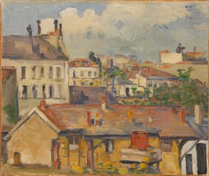 Grupo de casas Les Toits, 1876-1877 de Paul Cézanne