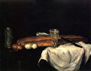 Pan y huevos de Paul Cézanne