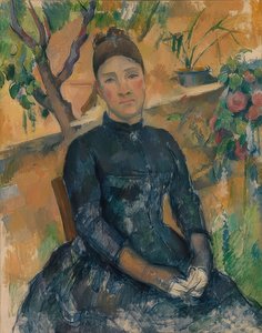 Madame Cézanne (Hortense Fiquet, 1850-1922) en el invernadero. 1891 de Paul Cézanne