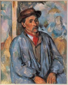 Hombre con bata azul de Paul Cézanne