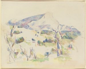 Mont Sainte-Victoire, vista de Lauves, 1902-06 de Paul Cézanne