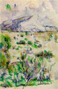 Mont Sainte Victoire desde les Lauves, 1902-06 de Paul Cézanne