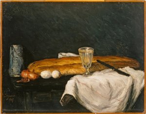 Naturaleza muerta: El pan y los huevos de Paul Cézanne