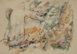 Rocas cerca de las cuevas sobre Château-Noir de Paul Cézanne