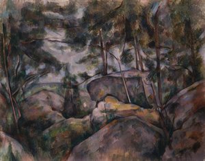 Rocas en el Bosque, 1890s de Paul Cézanne