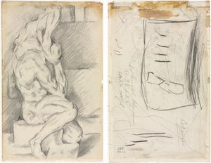 Boceto de Escultura Anatómica (recto) Boceto de Madame Cézanne (verso) de Paul Cézanne