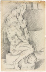 Boceto de escultura anatómica (recto) Boceto de Madame Cézanne (verso), 1881-1884 de Paul Cézanne