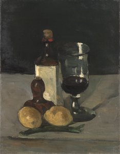 Naturaleza Muerta con Botella, Vaso y Limones